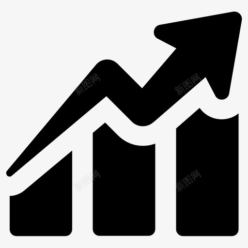 增加增长趋势图标svg_新图网 https://ixintu.com 分析图表报告图表统计和数据 增加 增长 趋势