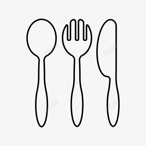 陶器套装叉子厨房图标svg_新图网 https://ixintu.com 勺子 厨房 叉子 套装 陶器