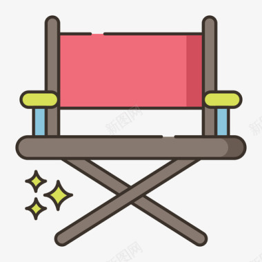 导演椅视频制作17线性颜色图标图标