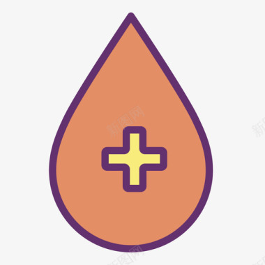 血液保健13线性颜色图标图标