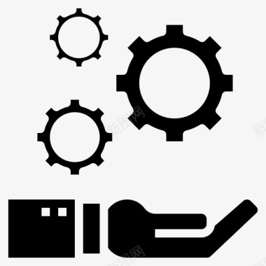齿轮和手商业齿轮图标图标