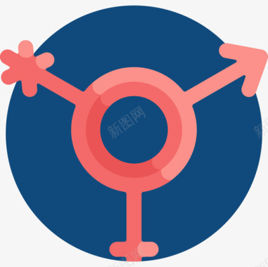 变性性别认同扁平图标图标