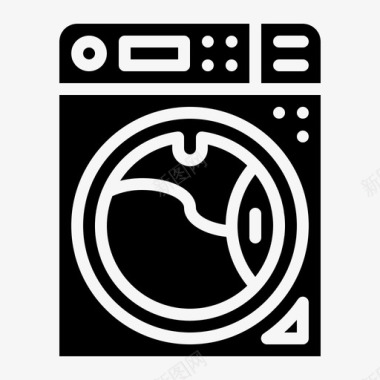 洗衣机家电家电雕刻收集图标图标