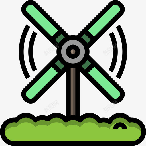 风车农耕42线性颜色图标svg_新图网 https://ixintu.com 农耕 线性 颜色 风车
