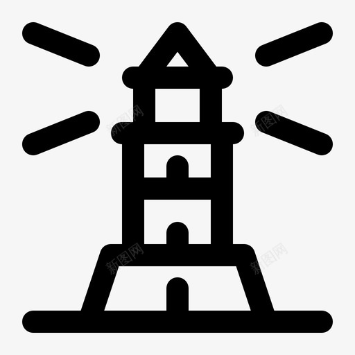 灯塔建筑海洋图标svg_新图网 https://ixintu.com 大纲 建筑 旅游 海洋 灯塔