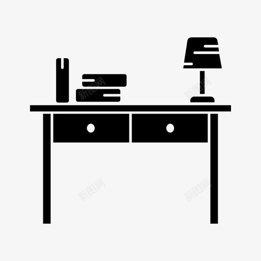 书桌书家具图标svg_新图网 https://ixintu.com 书房 书桌 内雕 室内 家具