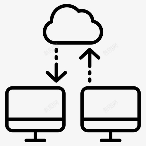 云网站服务器和托管概述图标svg_新图网 https://ixintu.com 云 概述 网站服务器和托管