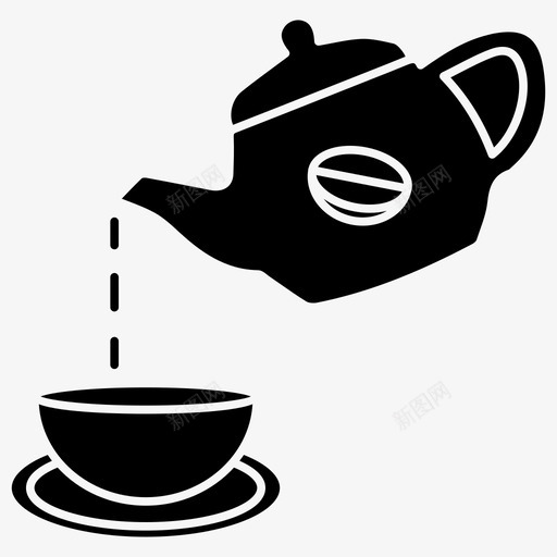 倒咖啡咖啡壶马克杯图标svg_新图网 https://ixintu.com 传统咖啡 倒咖啡 咖啡壶 咖啡店字形图标 马克杯
