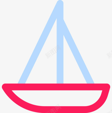 帆船夏季派对25线性颜色图标图标