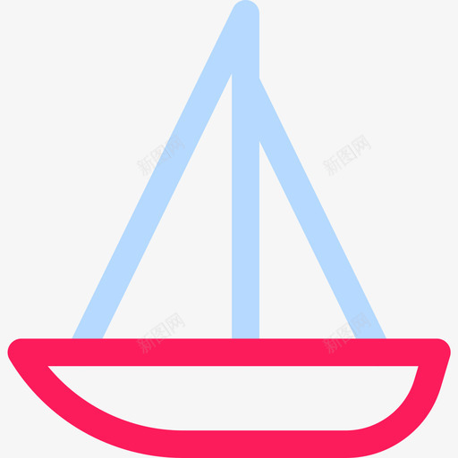 帆船夏季派对25线性颜色图标svg_新图网 https://ixintu.com 夏季派对25 帆船 线性颜色