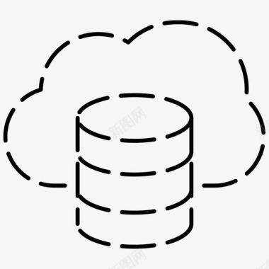 云数据库大数据网络托管虚线图标图标