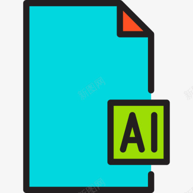 AI文件和文件夹11线性颜色图标图标