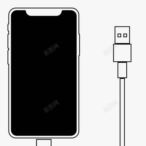 iphonex充电电缆闪电图标svg_新图网 https://ixintu.com iphonex 充电 电缆 设备 闪电