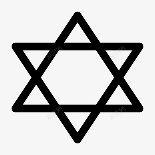 大卫之星希伯来人犹太人图标svg_新图网 https://ixintu.com 之星 圆帽 大卫 希伯 来人 犹太人 玛根 直线 盾牌
