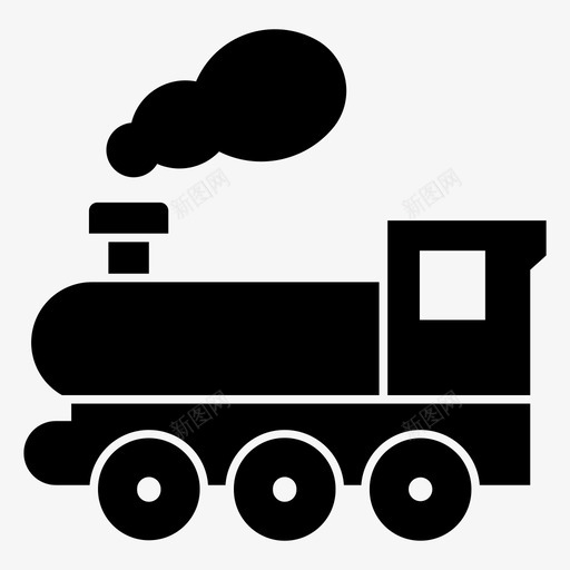 火车发动机机车图标svg_新图网 https://ixintu.com 发动机 喷气机 机车 火车 运输 铁路