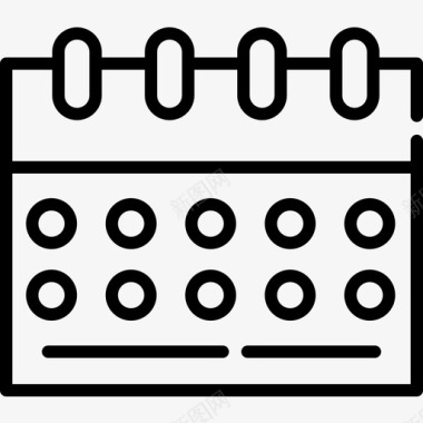 日历打印26线性图标图标