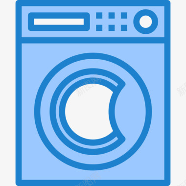 洗衣机装置17蓝色图标图标