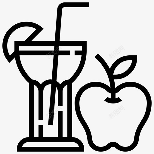 苹果汁减肥水果图标svg_新图网 https://ixintu.com 健康 健康食品 减肥 水果 苹果汁