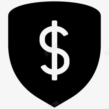 金钱保护盾牌图标图标
