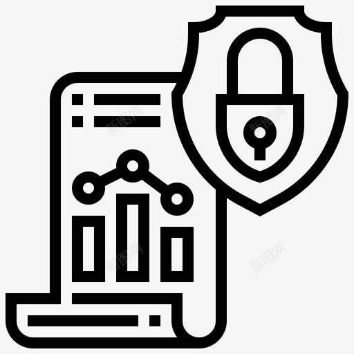 安全数据图形信息图标svg_新图网 https://ixintu.com 保护 信息 图形 安全数据 数据分析线