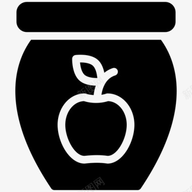 苹果酱果酱罐果酱图标图标