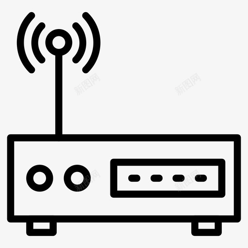 路由器天线调制解调器图标svg_新图网 https://ixintu.com 信号 天线 无线 计算机硬件线路64像素 调制解调器 路由器