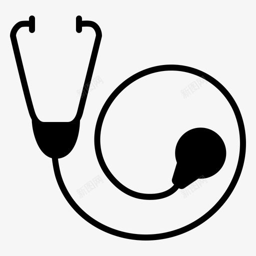 听诊器医疗保健11字形图标svg_新图网 https://ixintu.com 医疗保健11 听诊器 字形
