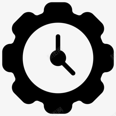 时间设置带齿轮的时钟首选项图标图标