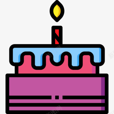 生日蛋糕娱乐49线性颜色图标图标