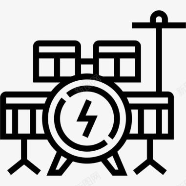 鼓摇滚乐10线性图标图标