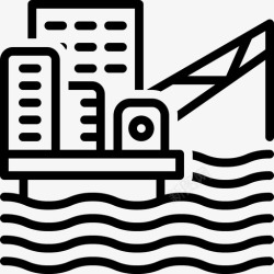 石油开发海上平台开发开采图标高清图片