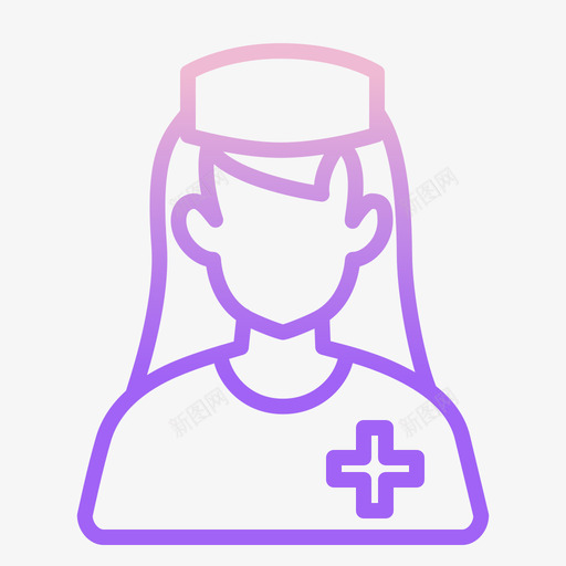 护士保健15轮廓梯度图标svg_新图网 https://ixintu.com 保健 护士 梯度 轮廓