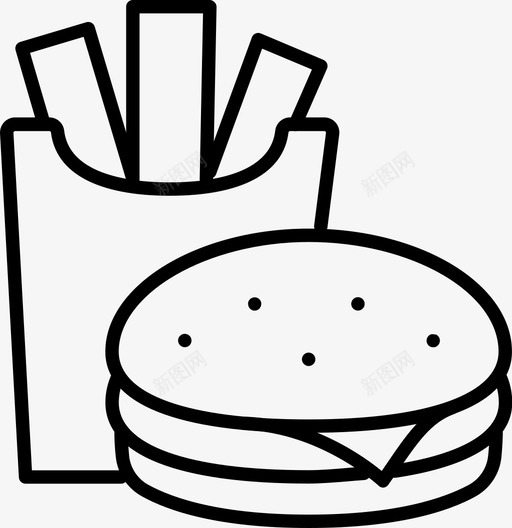汉堡菜单食物薯条图标svg_新图网 https://ixintu.com 汉堡 菜单 薯条 食物