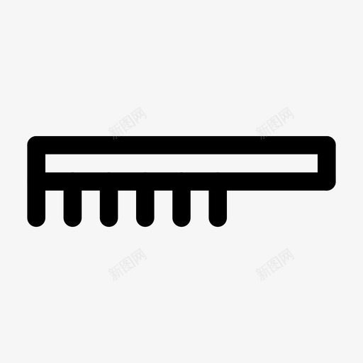 梳子发刷发型图标svg_新图网 https://ixintu.com 发刷 发型 带圆帽的直线 梳子