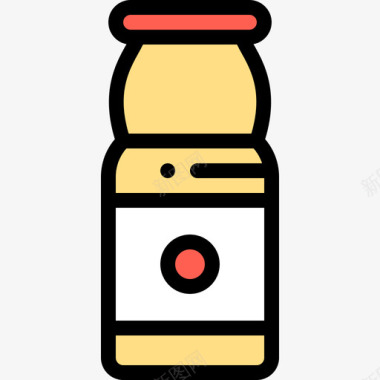 果汁食品输送16线性颜色图标图标