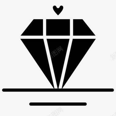 钻石爱情婚礼图标图标