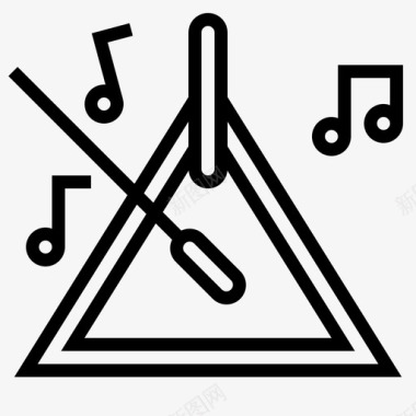三角形音乐82直线图标图标
