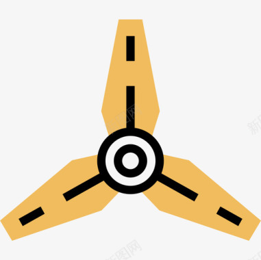 刀片无人机7黄色阴影图标图标