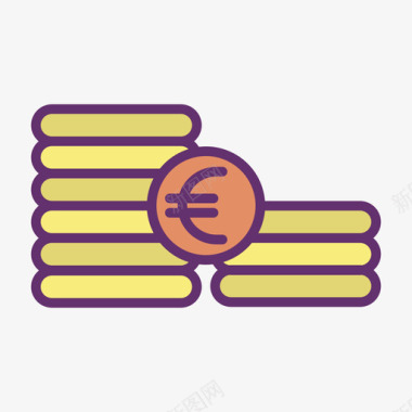 硬币货币11线性颜色图标图标