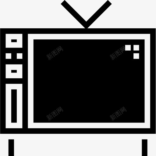 电视家用设备7填充图标svg_新图网 https://ixintu.com 填充 家用 电视 设备