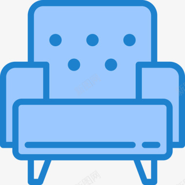 扶手椅家具和家用26蓝色图标图标