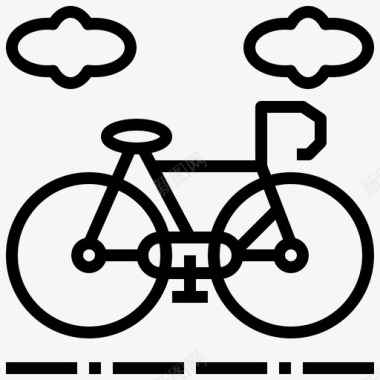 自行车城市元素45直线图标图标