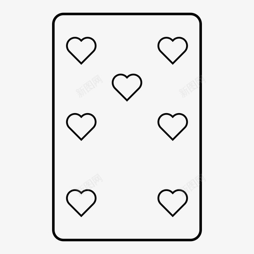 7张红桃手牌扑克图标svg_新图网 https://ixintu.com 7张 套装 手牌 扑克 扑克牌 红桃 轮廓