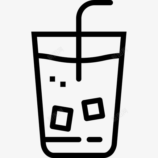 冰咖啡咖啡48线性图标svg_新图网 https://ixintu.com 咖啡 线性