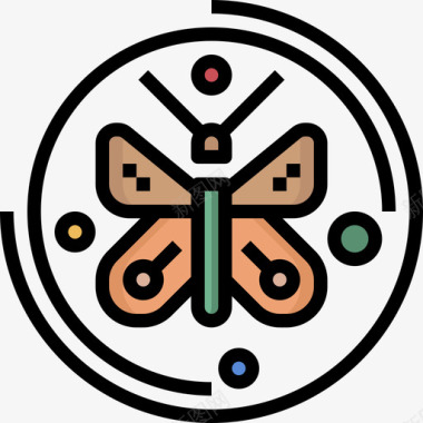 蝴蝶花园工具7线颜色图标图标