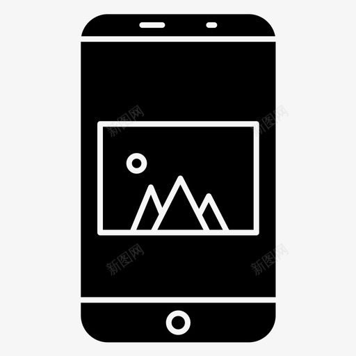 品牌添加手机图标svg_新图网 https://ixintu.com 品牌 实心 手机 标志 标志符 添加 符号