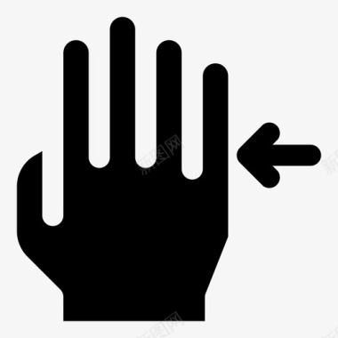 五指左扫手势手图标图标
