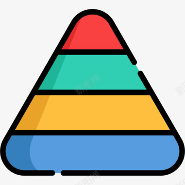 金字塔动机22线性颜色图标图标