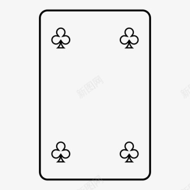 4个俱乐部纸牌赌场图标图标