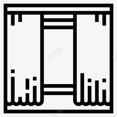 窗帘家具111直线型图标图标